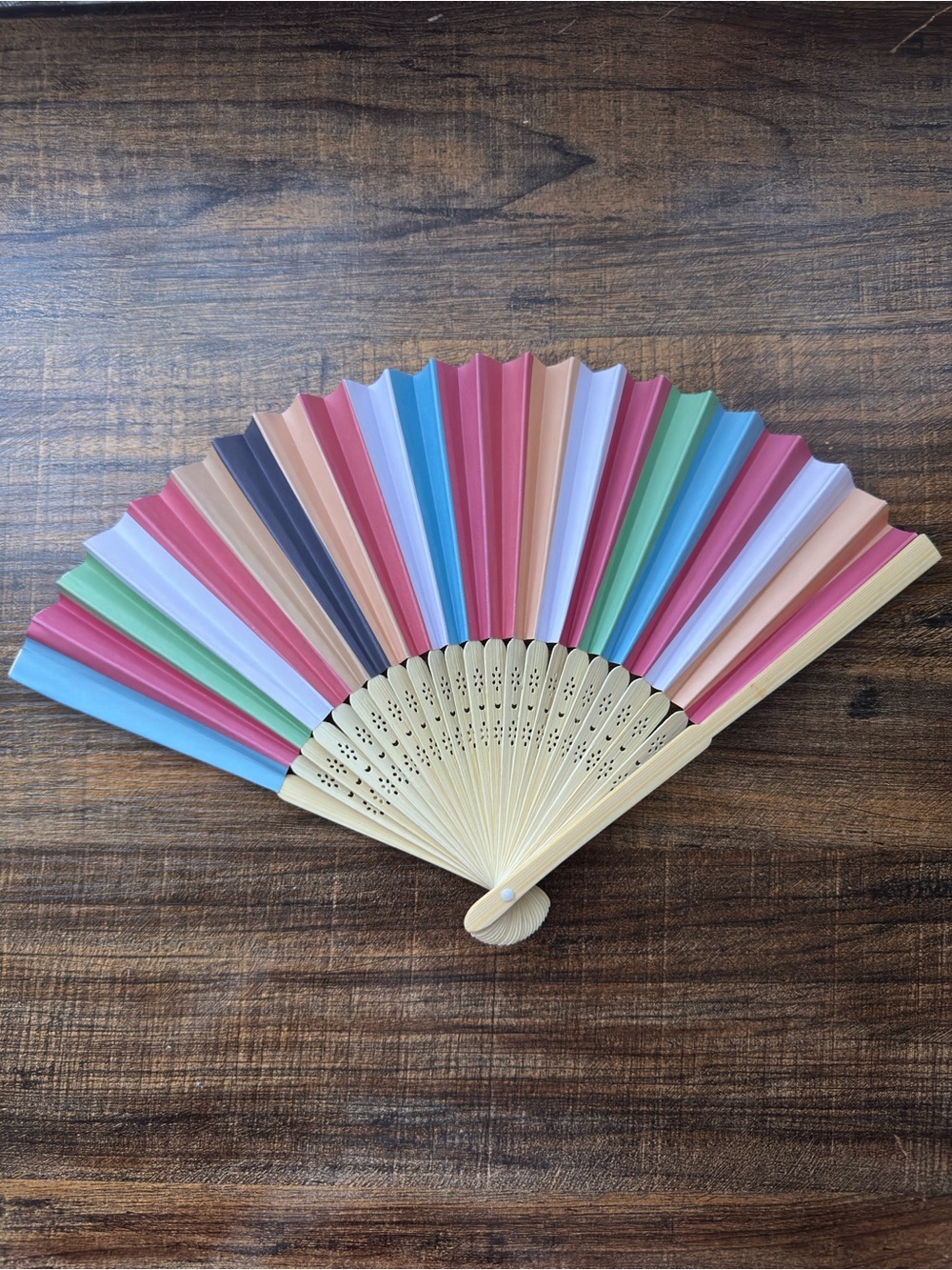 Folding Hand Fan Multicolor Chinese Style Wood Ribs New